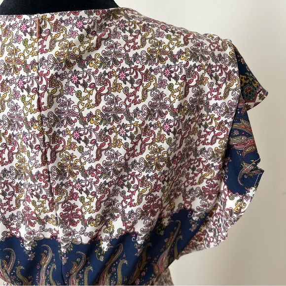 EUC MISA Los Angeles Carolina Floral Spring Flowy Cap Sleeve Maxi Wrap Dress SzM - Picture 6 of 15